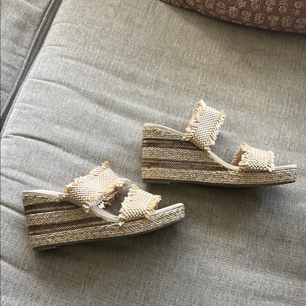 CECELIA NEW YORK Cream Espadrille Wedges